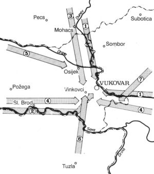 Položaj Vukovara (Trpinje) u mreži osnovnih saobraćajnih smerova